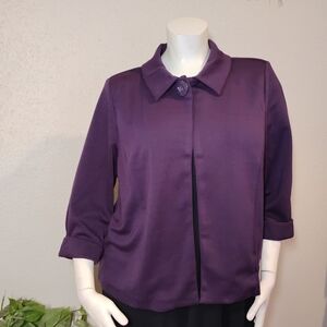 New Plus Size CJ Banks Deep Purple Jacket Blazer